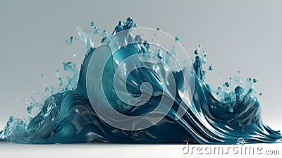 Vivid brushstrokes, colorful paint wave art Stock Photo