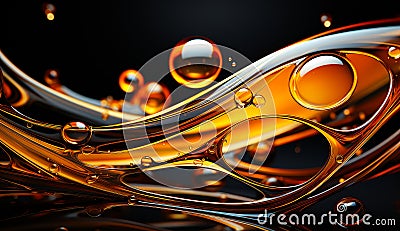 A Vivid Close-Up of a Glistening Liquid Substance on a Dark Background Stock Photo