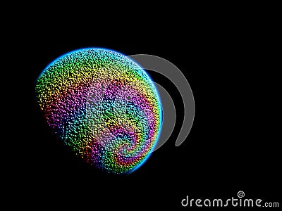 Vivid Colored Dot floating in Space Stock Photo