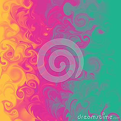 Vivid colorful marble effect abstract pattern digital illustration Cartoon Illustration