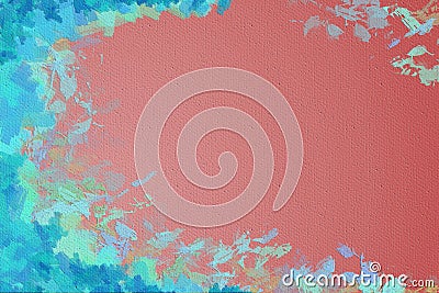 Vivid colorfull abstract painting background framed with brushstrokes Stock Photo