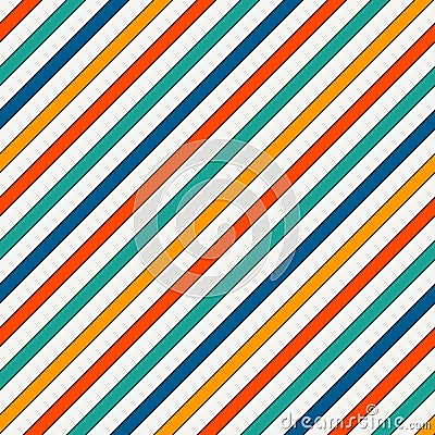 Vivid colors diagonal stripes abstract background. Thin slanting line wallpaper. Seamless pattern with classic motif. Vector Illustration