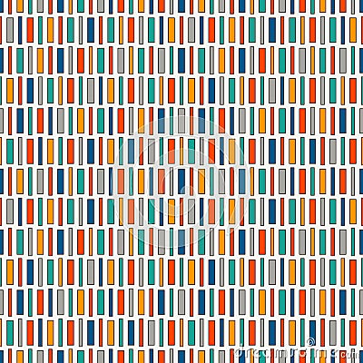 Vivid colors vertical lines background. Seamless pattern with geometric ornament. Stripes motif. Bright wallpaper. Vector Illustration