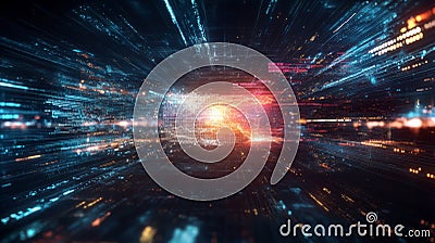 Dynamic 4k animation showcasing vibrant data streams in a digital universe Stock Photo