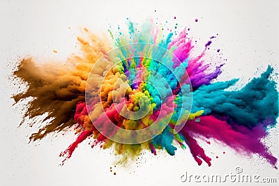 An explosion of coloured paint Stock Photo