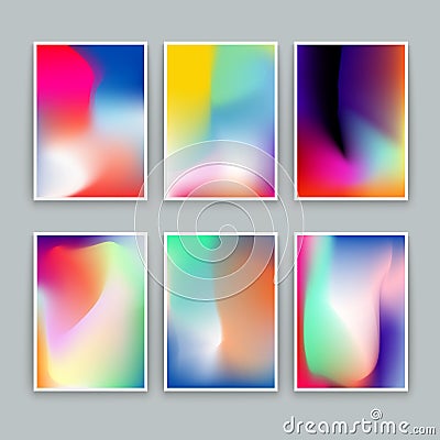 Vivid Gradient Backgrounds. Set of vector colorful posters Vector Illustration