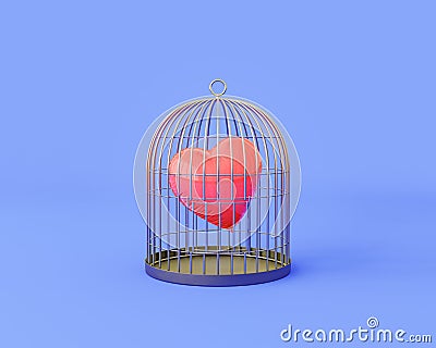 Caged Heart Concept Stock Photo