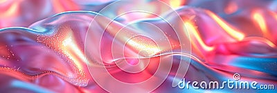 Vivid holographic waves in a mesmerizing fabric-like flow Stock Photo