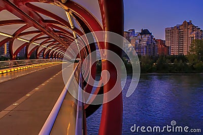 Walkway On The Peace Bridge At Sunrise Editorial Stock Photo