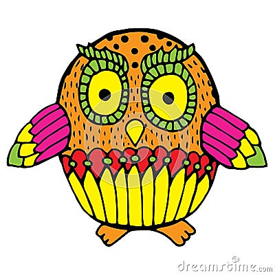 Vivid owl illustration Vector Illustration