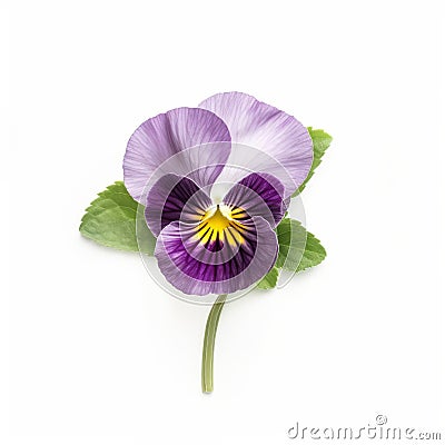 Vivid Purple Pansy Flower On White Background - Nature-inspired Imagery Stock Photo