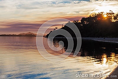 Vivid sunset, Snowy River Estuary, Victoria, Australia Stock Photo