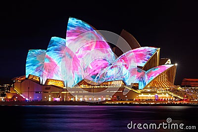 Sydney Opera House with Vivid Sydney Editorial Stock Photo