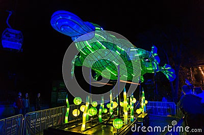 Vivid Sydney at Taronga Zoo platypus sculpture Editorial Stock Photo