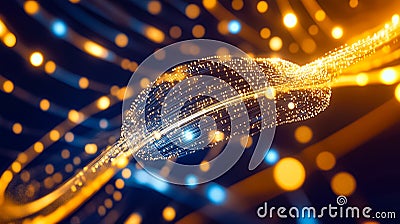 A vivid visualization shows complex quantum computing interactions with glowing pathways and connections Stock Photo