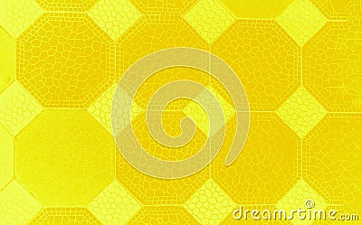Yellow and mustard color tiles background with octagons and rhomb pattern. Geometric abstract background Stock Photo