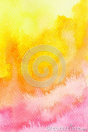 Vivid yellow orange red watercolor background Stock Photo