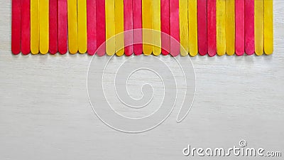 Vivid Yellow Red Ice Cream Sticks Stock Photo