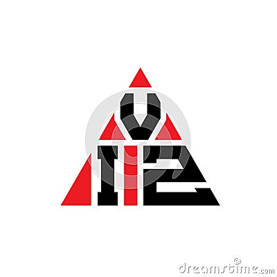 VIZ triangle letter logo design with triangle shape. VIZ triangle logo design monogram. VIZ triangle vector logo template with red Vector Illustration