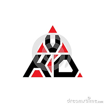 VKO triangle letter logo design with triangle shape. VKO triangle logo design monogram. VKO triangle vector logo template with red Vector Illustration