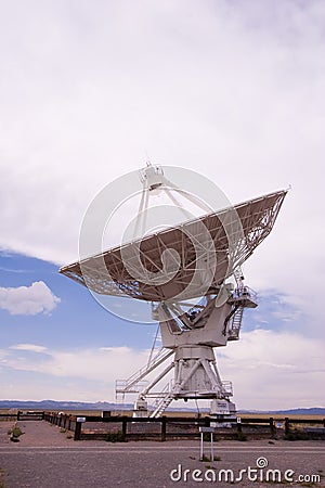 VLA dish set up for information near the visitors center Stock Photo