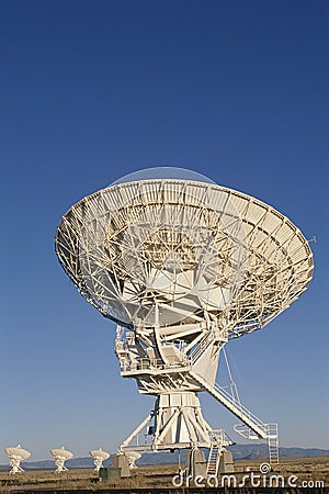 VLA Very Large Array radio telescope dish aimed up Stock Photo