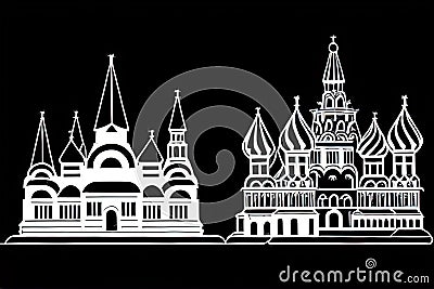 Vladikavkaz, North Ossetia, Russia. Black & White City Logo. Generative AI. Stock Photo
