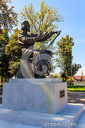 Monument to famous medieval Russian icon painter Andrey Rublev in Vladimir, Russia Editorial Stock Photo