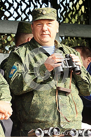 Vladimir Shamanov (Commander-in-Chief Russian Airborne Troops) during Command post exercises with 98-th Guards Airborne Division, Editorial Stock Photo