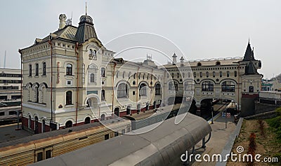 Vladivostok railway station, Russia Editorial Stock Photo