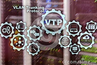 VLAN Trunking Protocol. Virtual Local Area Network. VTP Stock Photo