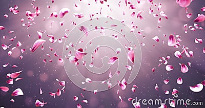 Vliegende Romantische Rode Roze Rose Sakura Flower Petals Falling Background-Lijn 4k stock illustratie Vliegende Romantische Rode Roze Rose Sakura Flower Petals Falling Background-Lijn 4k stock illustratie