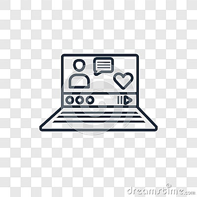 Vlogger concept vector linear icon isolated on transparent background, Vlogger concept transparency logo in outline style Vector Illustration