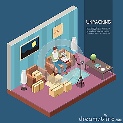 Vlogging Isometric Composition Vector Illustration