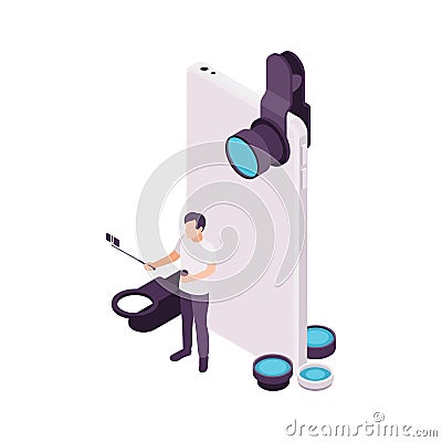 Vlogging Isometric Concept Vector Illustration