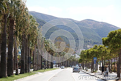 Vlore, Albania, Sunday 2 September 2023 city center of Vlora known as the second largest port city of Albanian ways Stock Photo