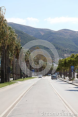 Vlore, Albania, Sunday 2 September 2023 city center of Vlora known as the second largest port city of Albanian ways Stock Photo