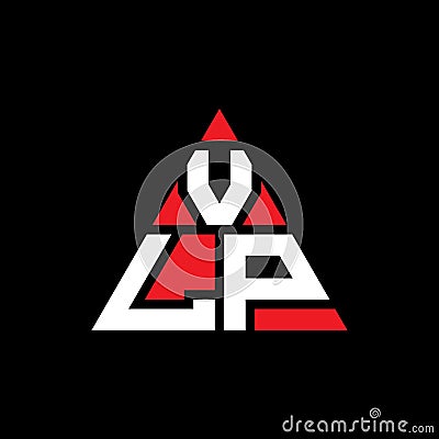 VLP triangle letter logo design with triangle shape. VLP triangle logo design monogram. VLP triangle vector logo template with red Vector Illustration