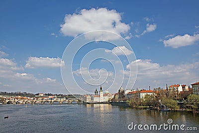 Vltava river in Prague Stock Photo