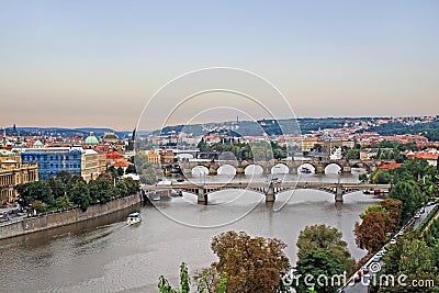 Vltava river in Prague Stock Photo