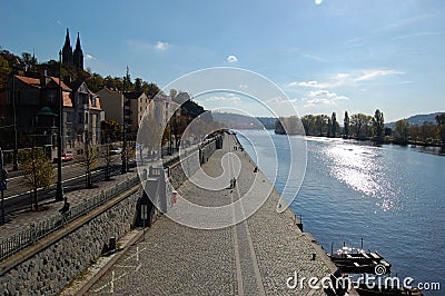 Vltava riverside Stock Photo