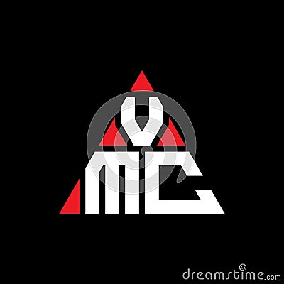VMC triangle letter logo design with triangle shape. VMC triangle logo design monogram. VMC triangle vector logo template with red Vector Illustration