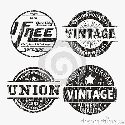 Vntage stamp set Vector Illustration