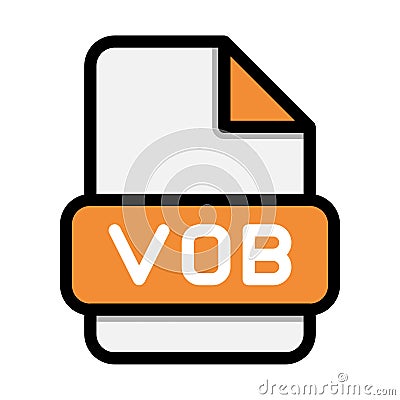 Vob file icons. Flat file extension. icon video format symbols. Vector illustration. can be used for website interfaces, mobile Vector Illustration