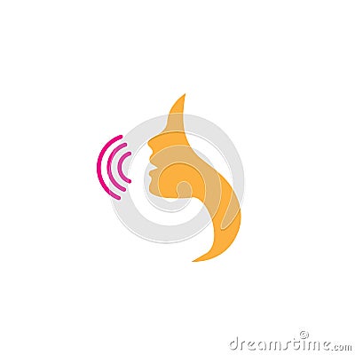 Vocal cord icon w person image vector illustration Vector Illustration