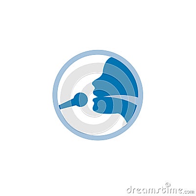 Vocal cord icon w person image vector illustration Vector Illustration