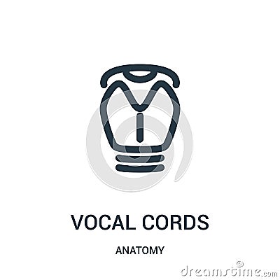 vocal cords icon vector from anatomy collection. Thin line vocal cords outline icon vector illustration. Linear symbol for use on Vector Illustration