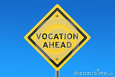 Vocation ahead road sign Stock Photo