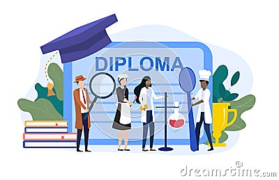 Vocational education certificate Vector Illustration