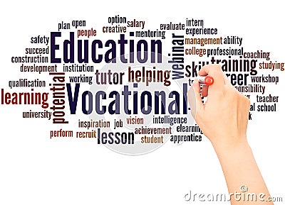 Vocational education word cloud hand writing concept Stock Photo